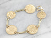 Signet Coin Gold Link Bracelet
