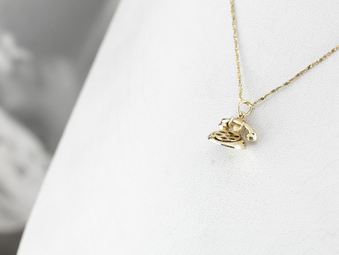 Vintage Gold Telephone Charm