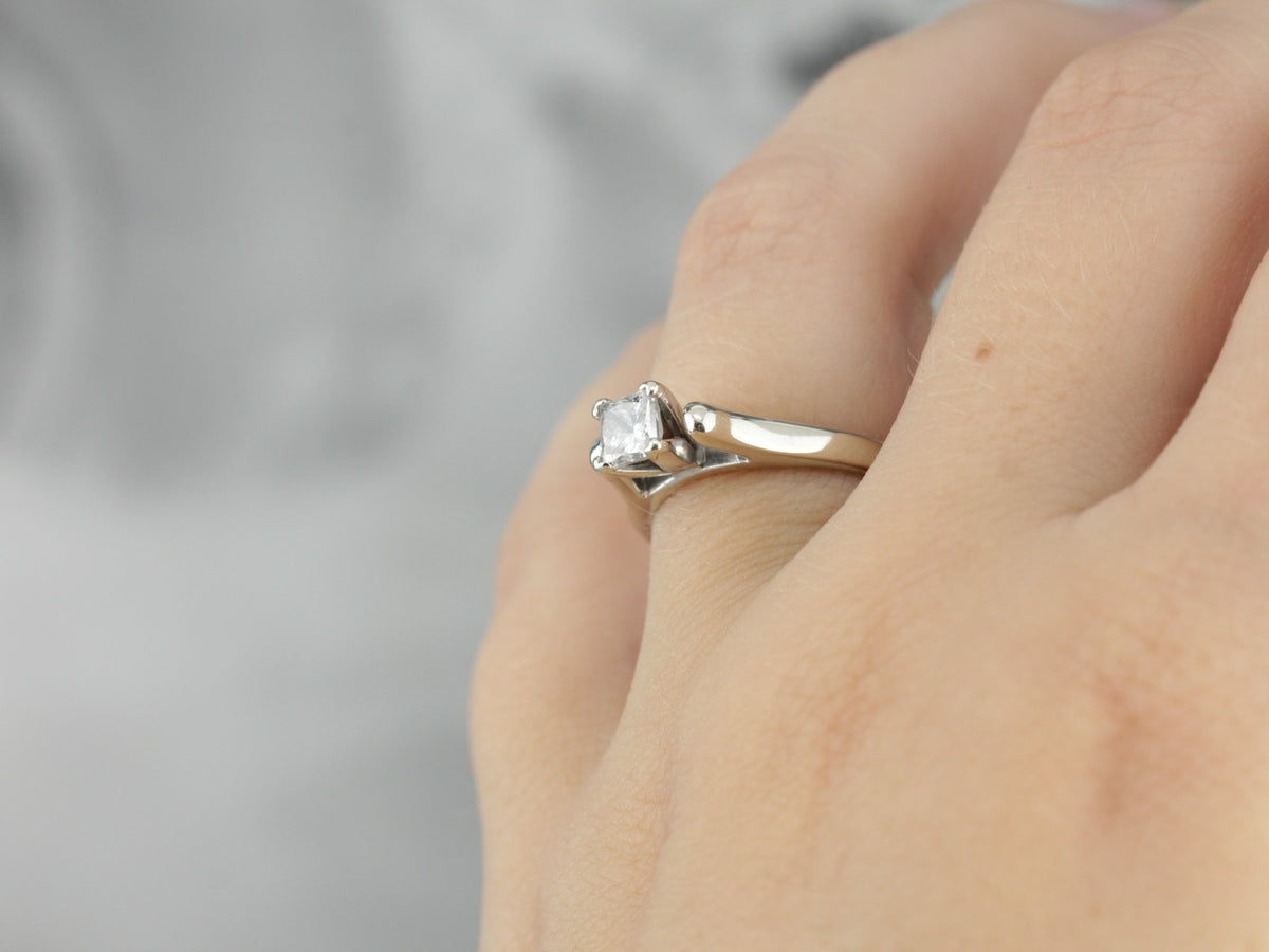 High Profile Diamond Solitaire Engagement Ring