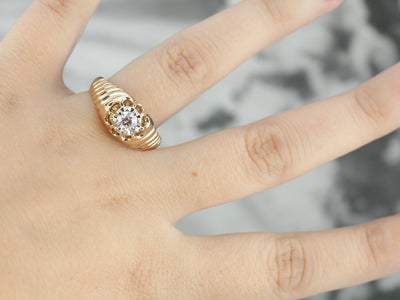 Belcher Set Diamond Solitaire Engagement Ring