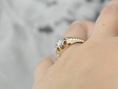 Belcher Set Diamond Solitaire Engagement Ring