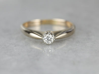 Vintage High Profile Diamond Solitaire Engagement Ring