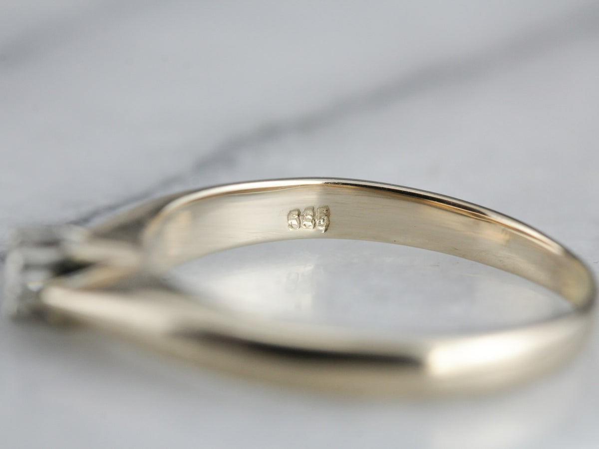 Vintage High Profile Diamond Solitaire Engagement Ring