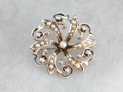 Victorian Pearl Brooch or Pendant