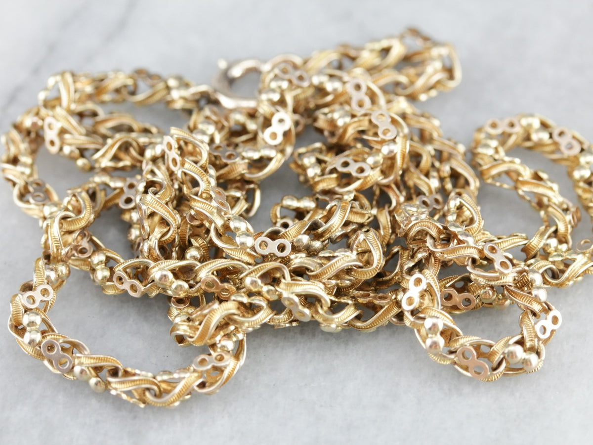 Ornate Twisted Link Gold Chain