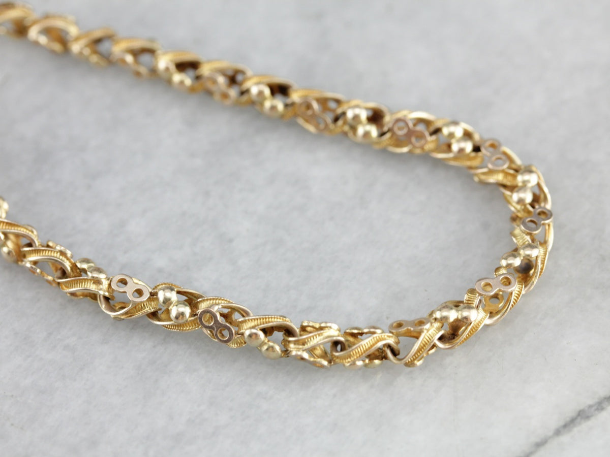 Ornate Twisted Link Gold Chain