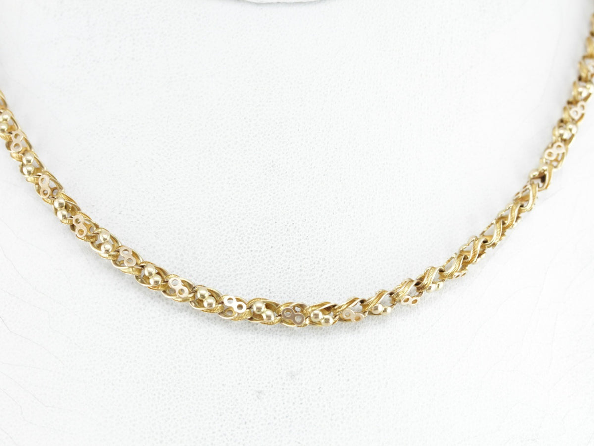 Ornate Twisted Link Gold Chain