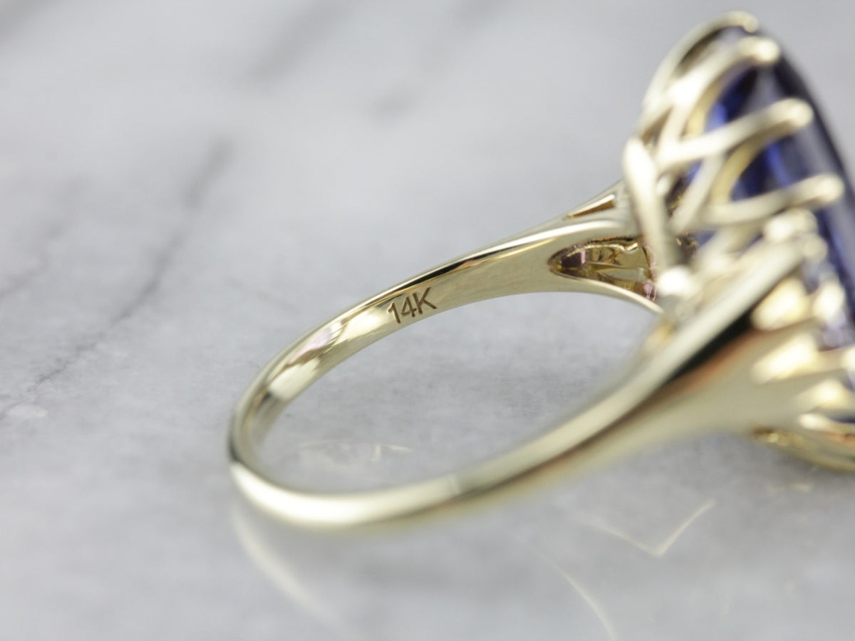 Synthetic Alexandrite Cocktail Ring