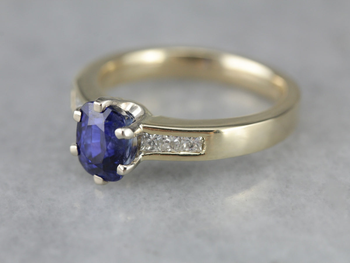 Classic Royal Blue Sapphire Engagement Ring