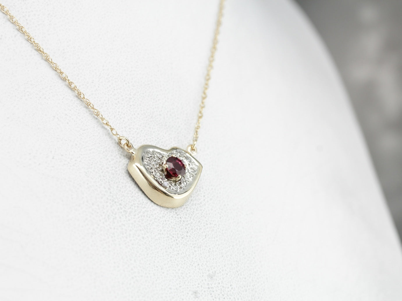 Modern Ruby Lips Necklace