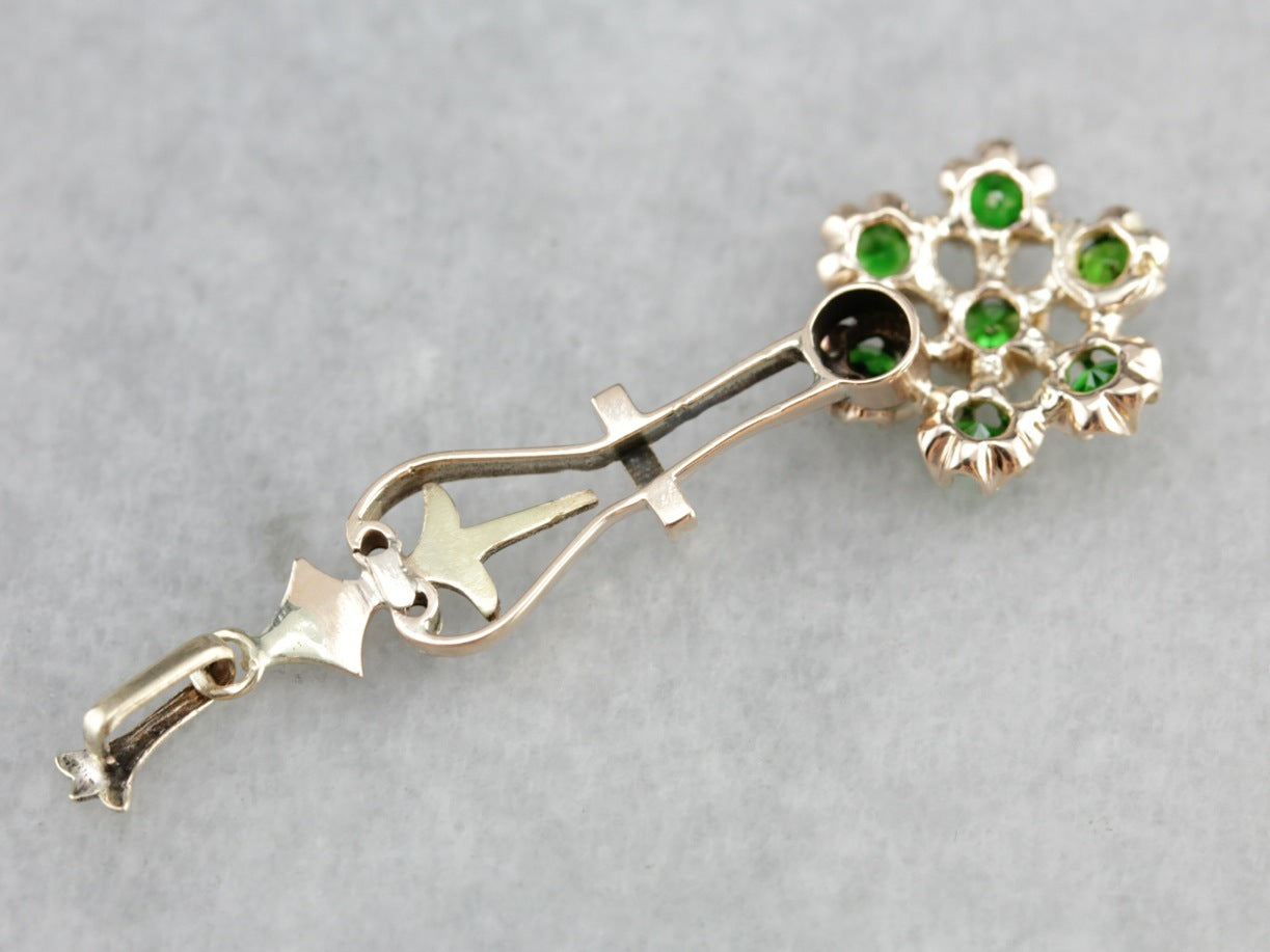 Stunning Green Garnet Lavalier Pendant