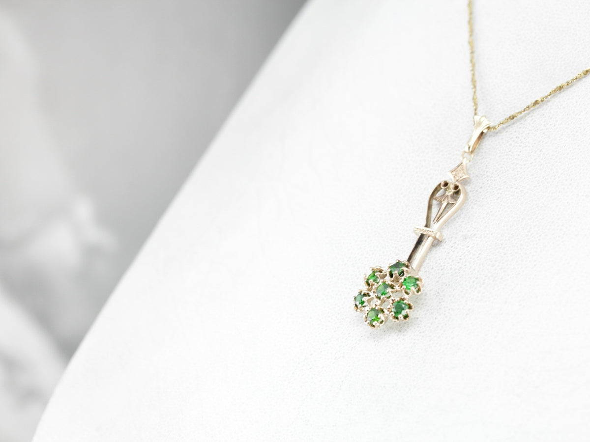 Stunning Green Garnet Lavalier Pendant