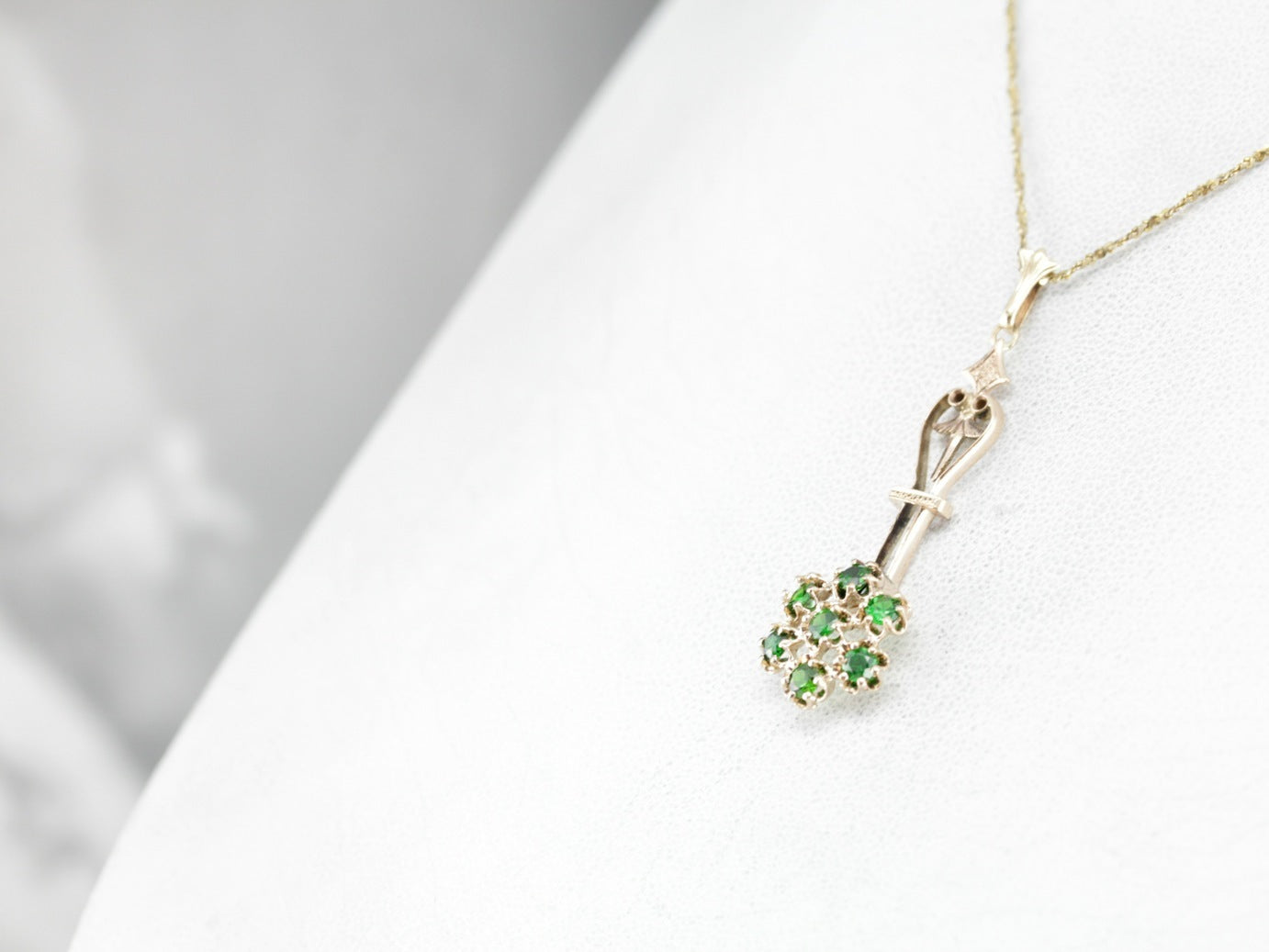 Stunning Green Garnet Lavalier Pendant