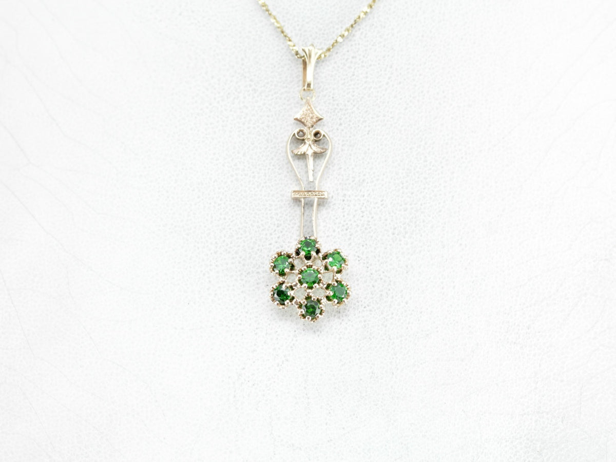 Stunning Green Garnet Lavalier Pendant