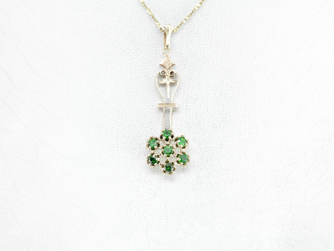 Stunning Green Garnet Lavalier Pendant