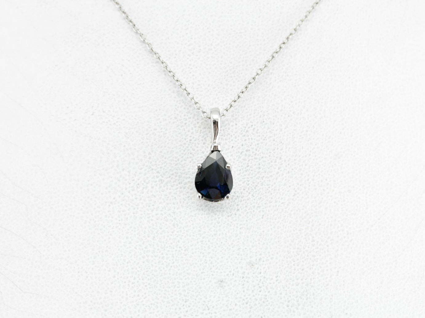 Dark Sapphire Teardrop Pendant
