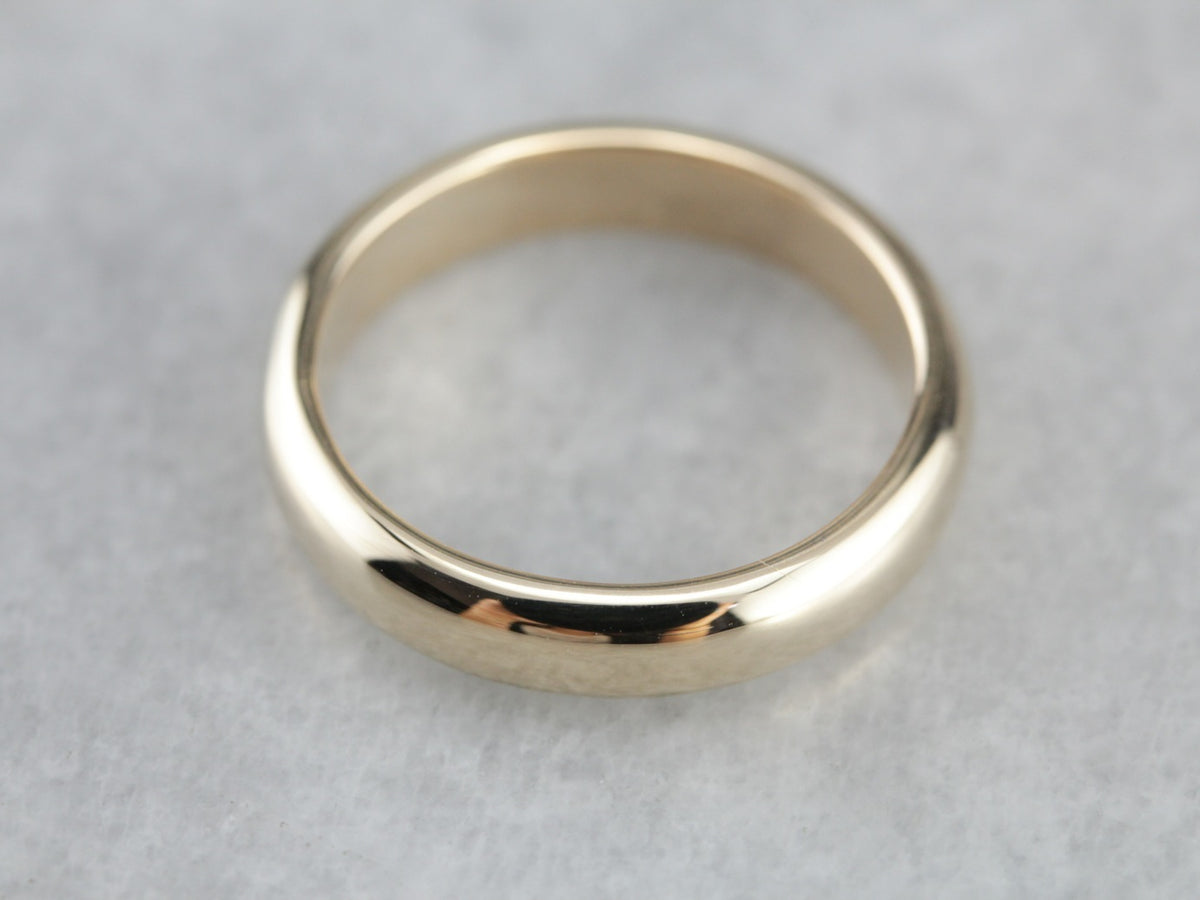 Antique Yellow Gold Plain Wedding Band
