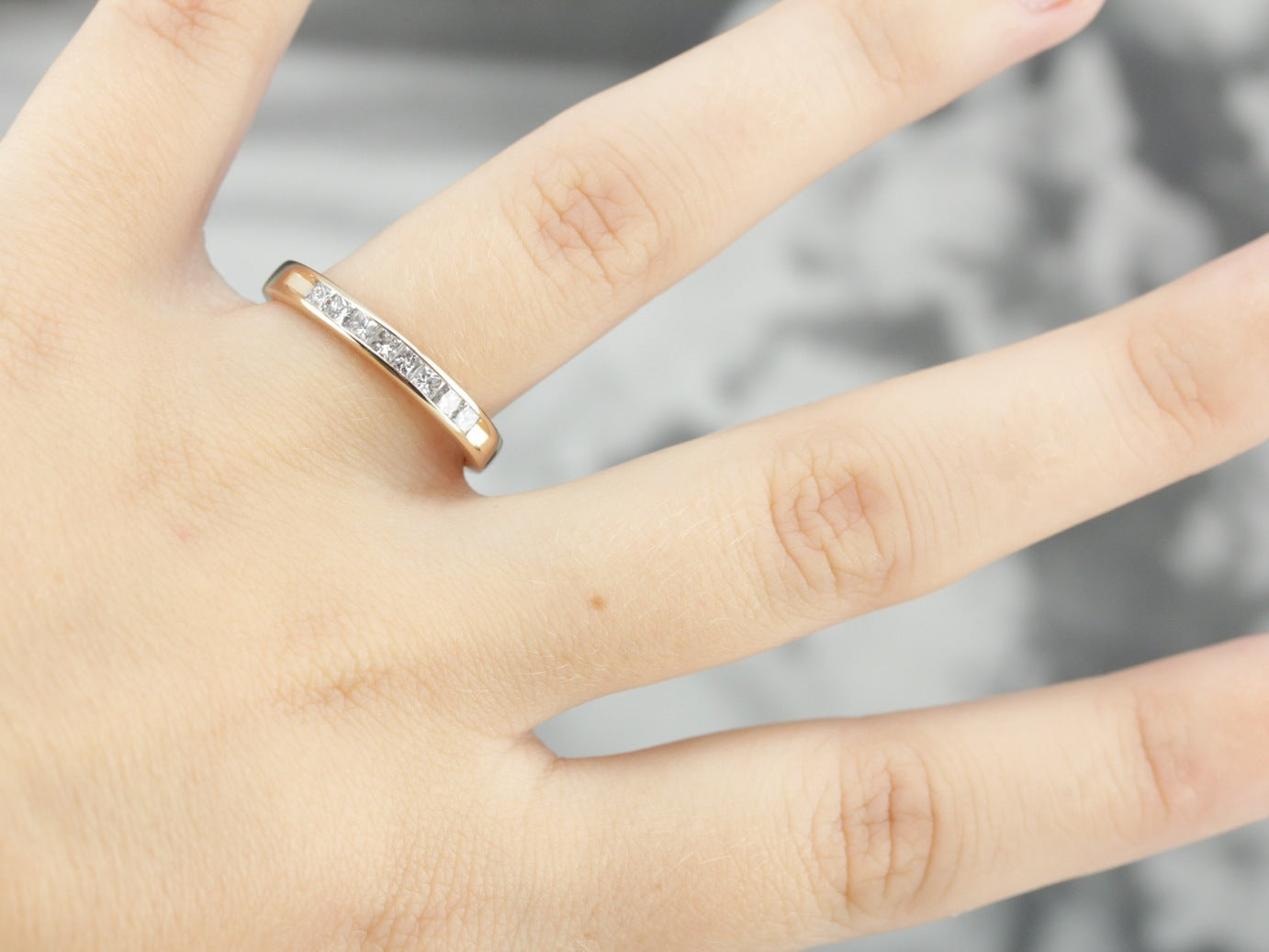 Princess Cut Diamond Wedding Band