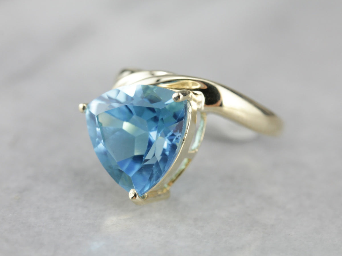 Modern Blue Topaz Cocktail Ring