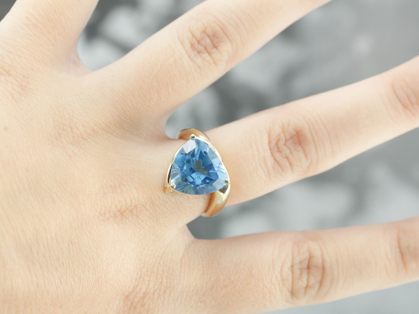 Modern Blue Topaz Cocktail Ring