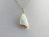 Dreamy Opal and Pearl Leaf Pendant