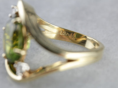 Modernist Peridot Cocktail Ring