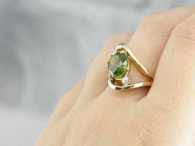 Modernist Peridot Cocktail Ring