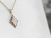 Marquise Diamond Ruby Cluster Pendant