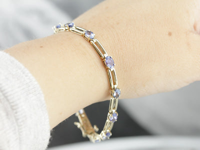 Pretty Tanzanite Link Bracelet