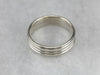 Grooved White Gold Wedding Band