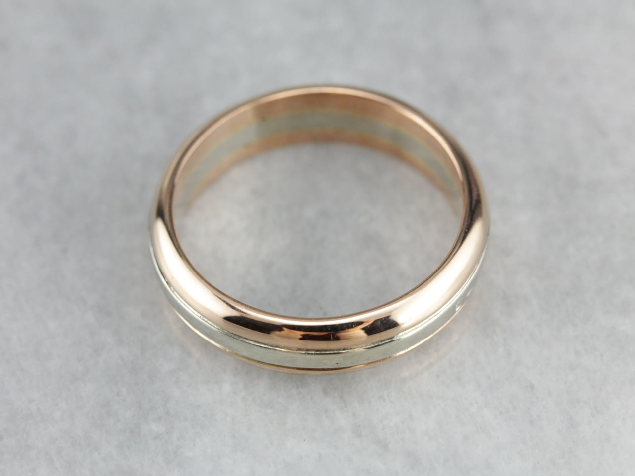 Men's Fine Gold Two Tone Wedding Band