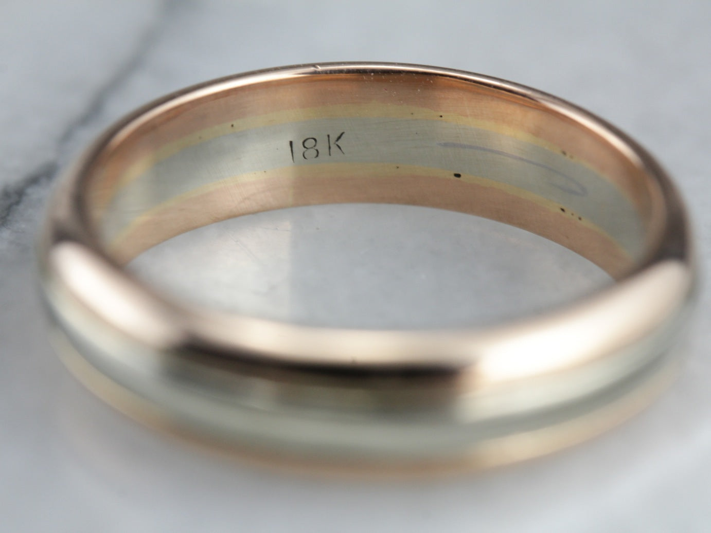 Men's Fine Gold Two Tone Wedding Band