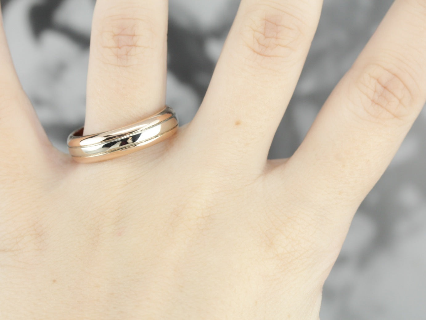 Men's Fine Gold Two Tone Wedding Band