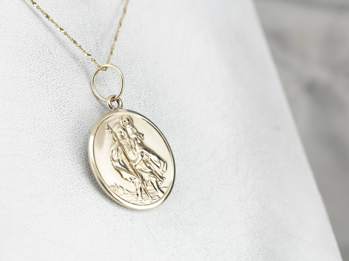 Saint Christopher Gold Medal Pendant