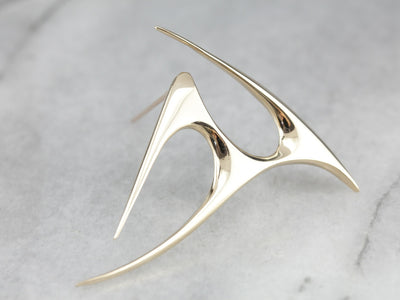 Modernist Abstract Gold Pin
