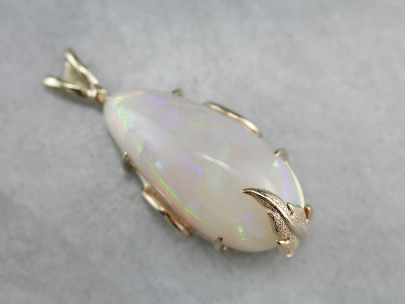 Fancy Cut Opal Gold Pendant