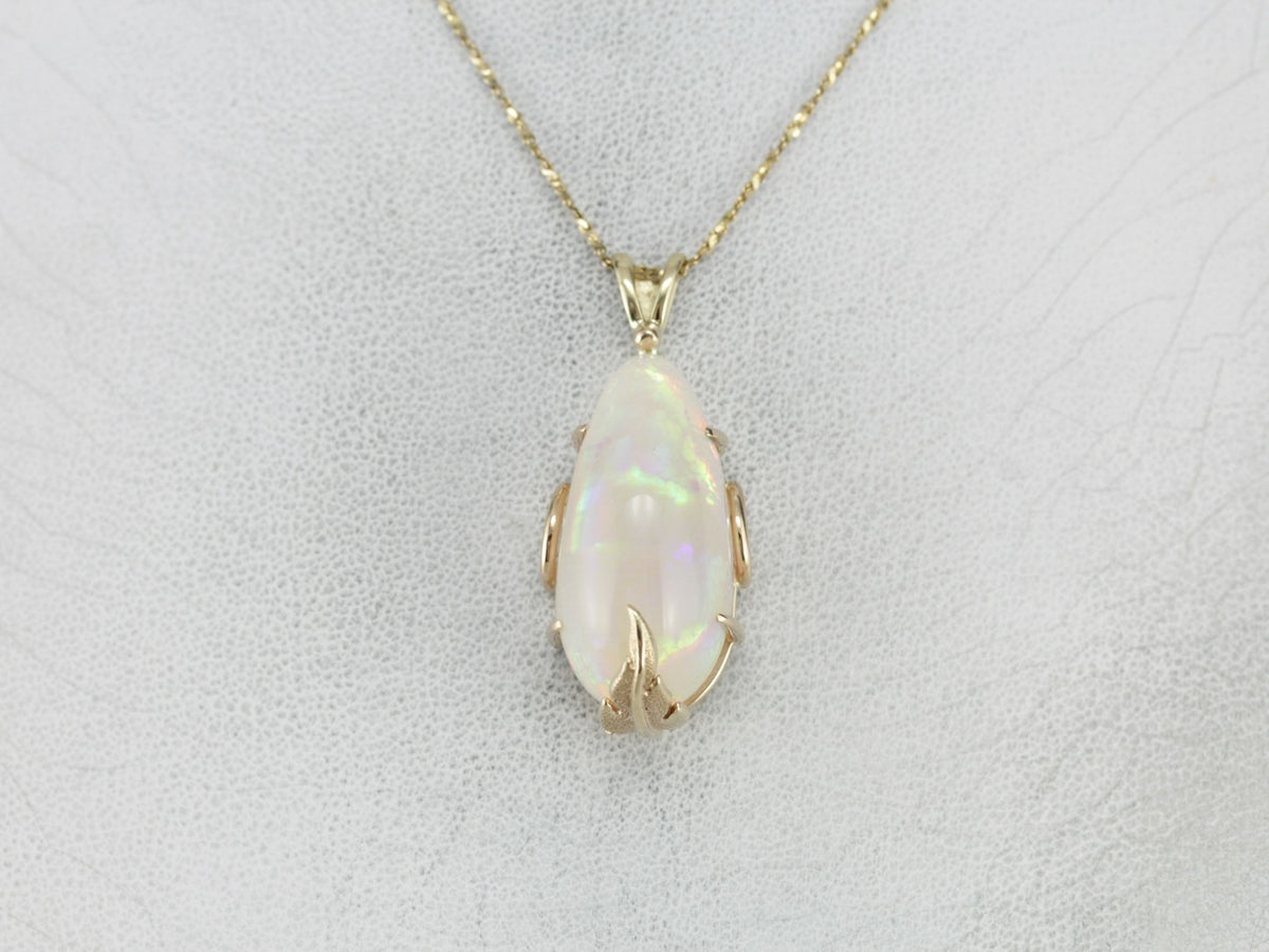 Fancy Cut Opal Gold Pendant