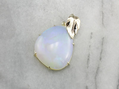 Ethereal Opal Gold Leaf Pendant