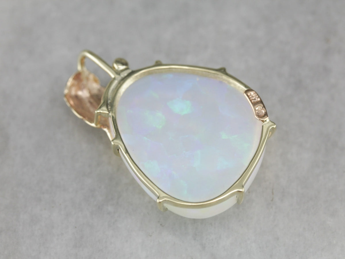 Ethereal Opal Gold Leaf Pendant