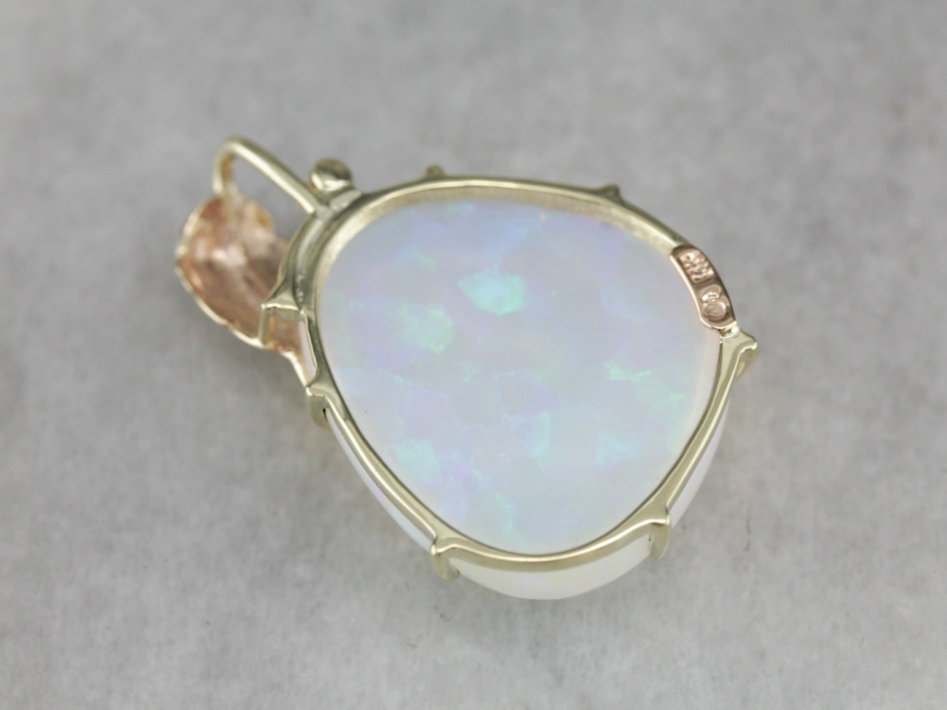 Ethereal Opal Gold Leaf Pendant