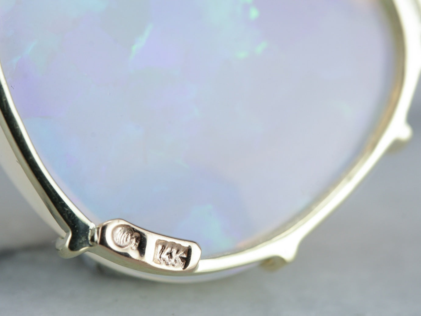 Ethereal Opal Gold Leaf Pendant