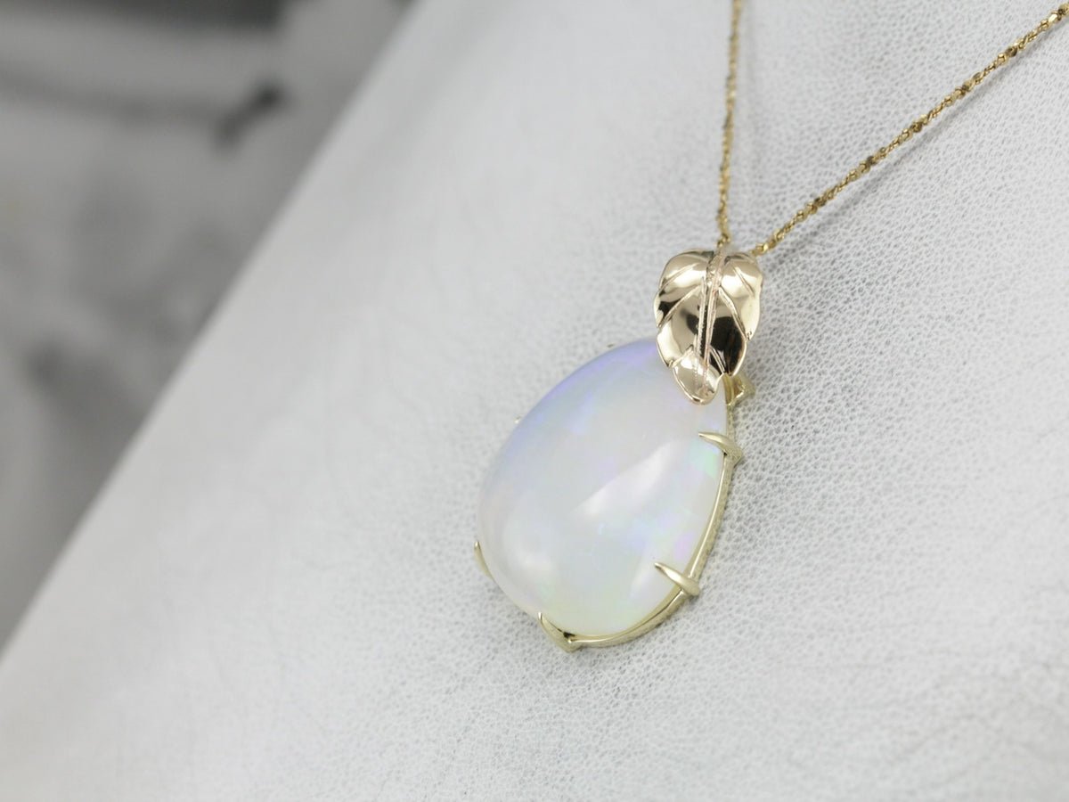 Ethereal Opal Gold Leaf Pendant
