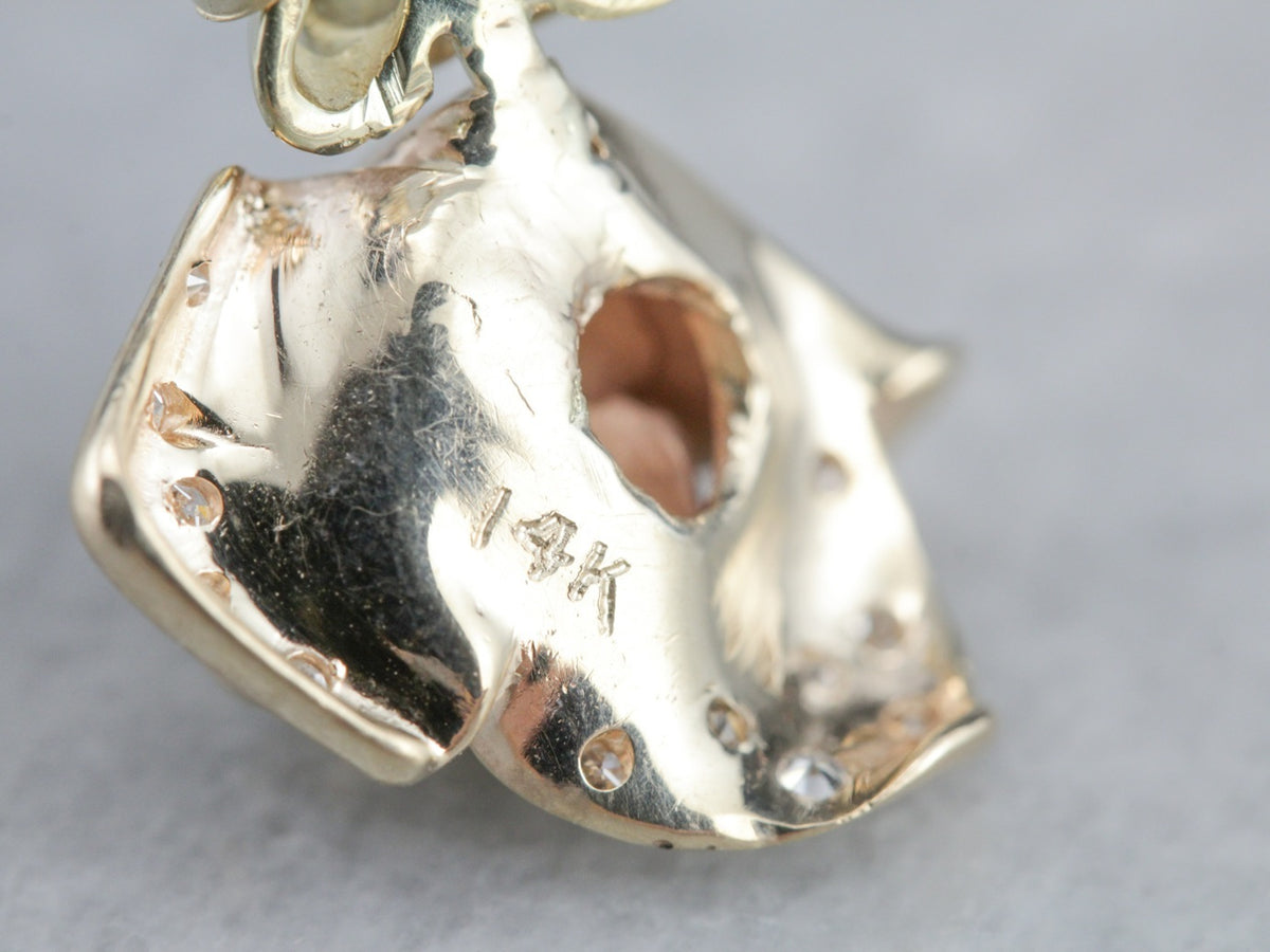 Diamond Rose Flower Pendant