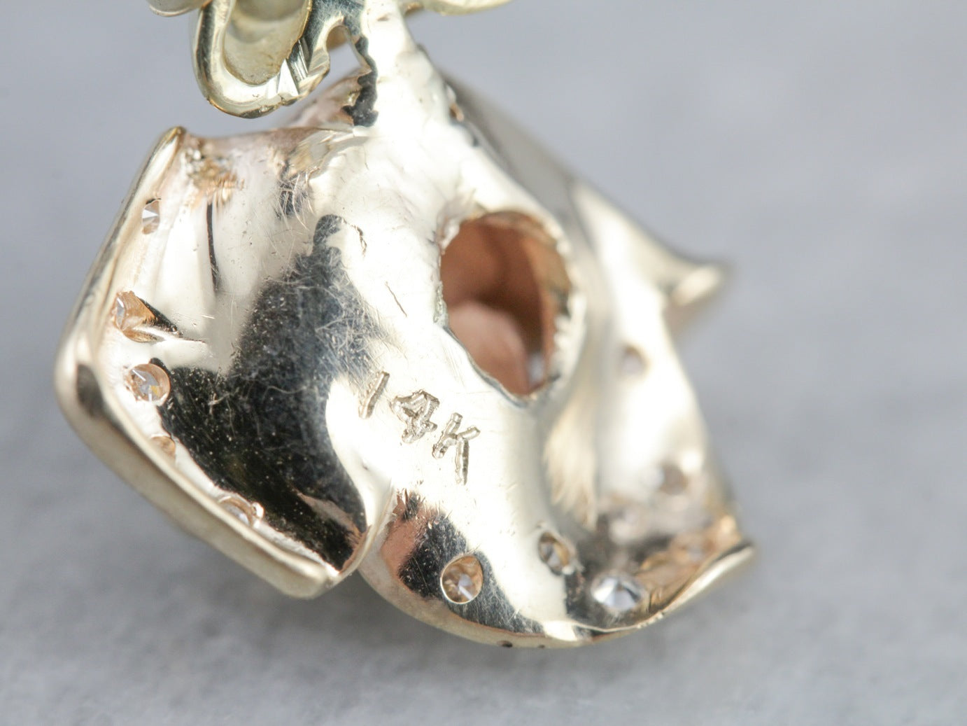 Diamond Rose Flower Pendant