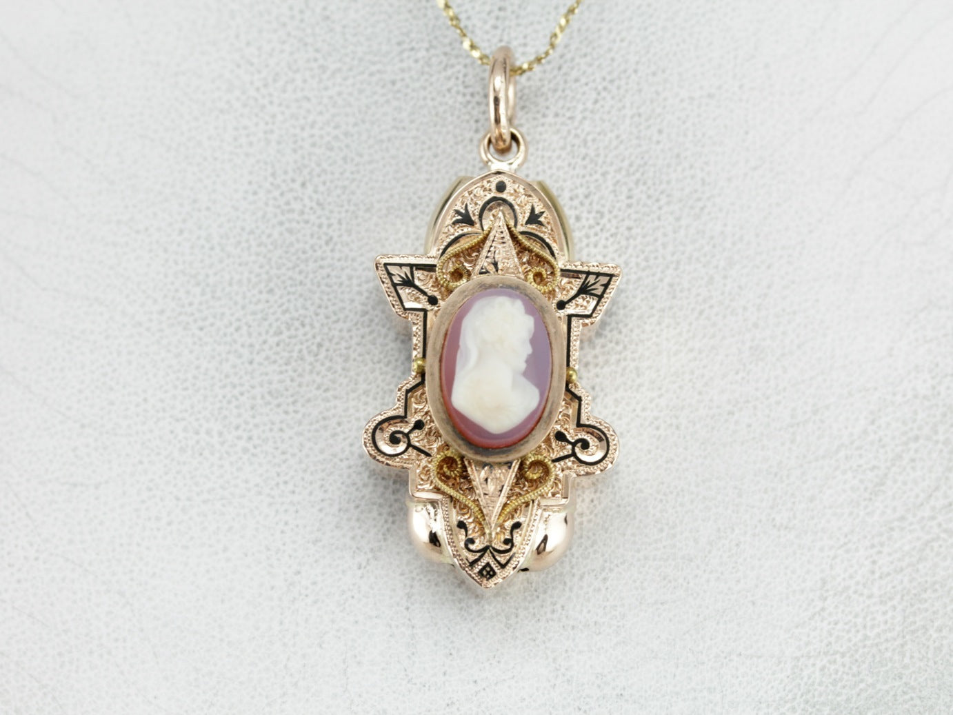 Victorian Era Antique Cameo Slide Pendant