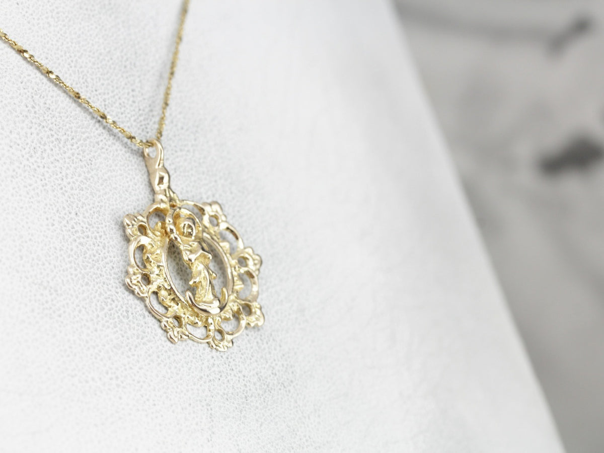 Lovely Golden Angel Pendant