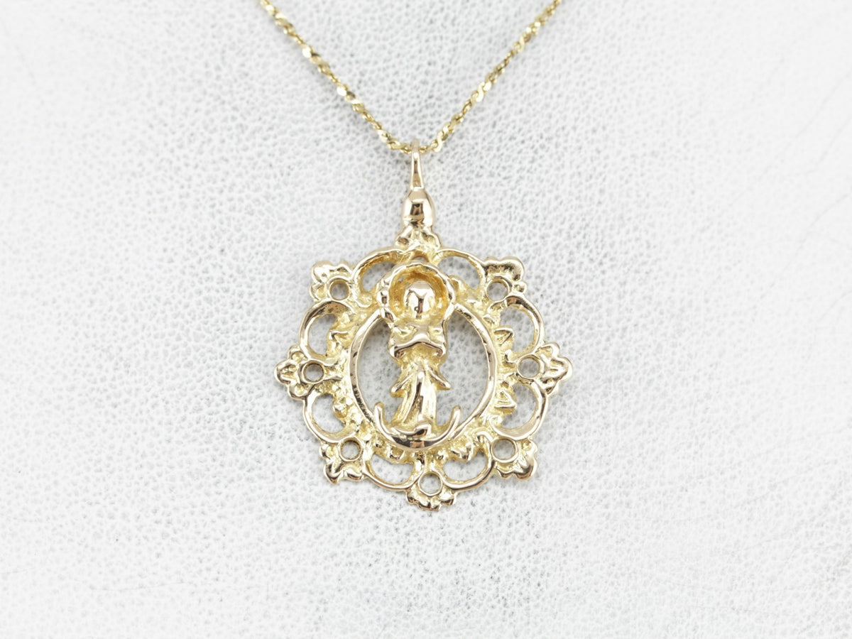 Lovely Golden Angel Pendant