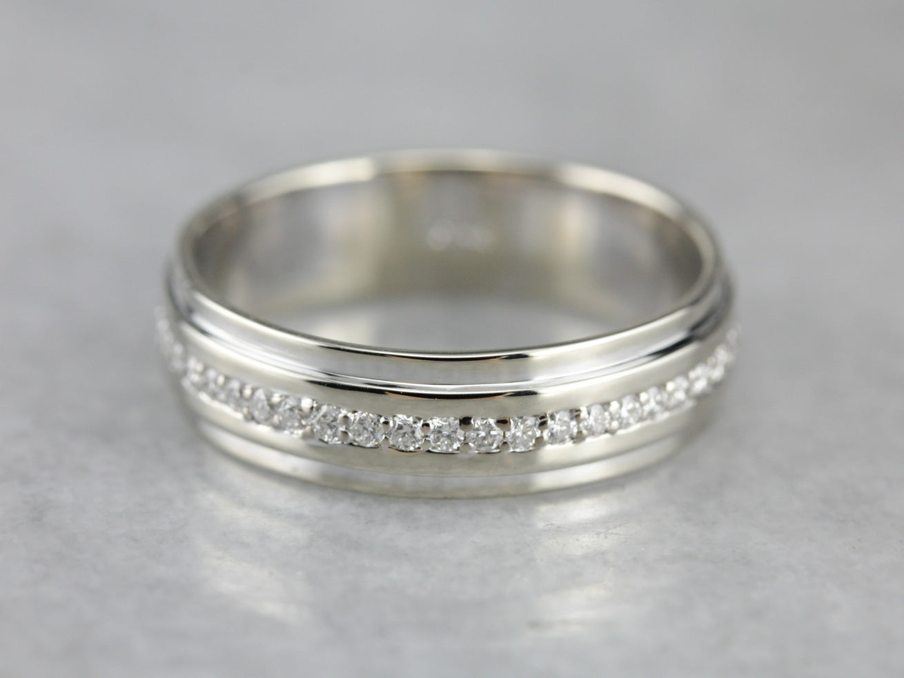 Men's Diamond Eternity Band in White Gold