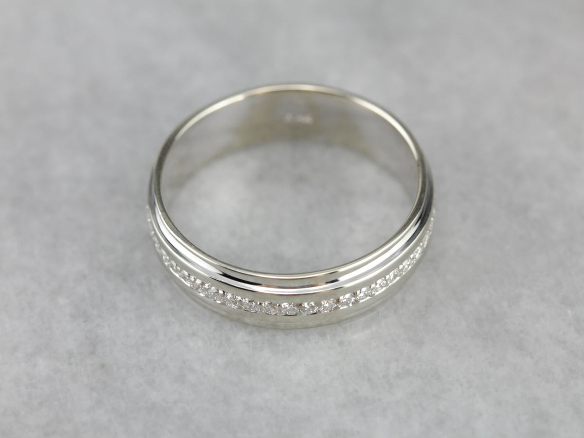 Men's Diamond Eternity Band in White Gold