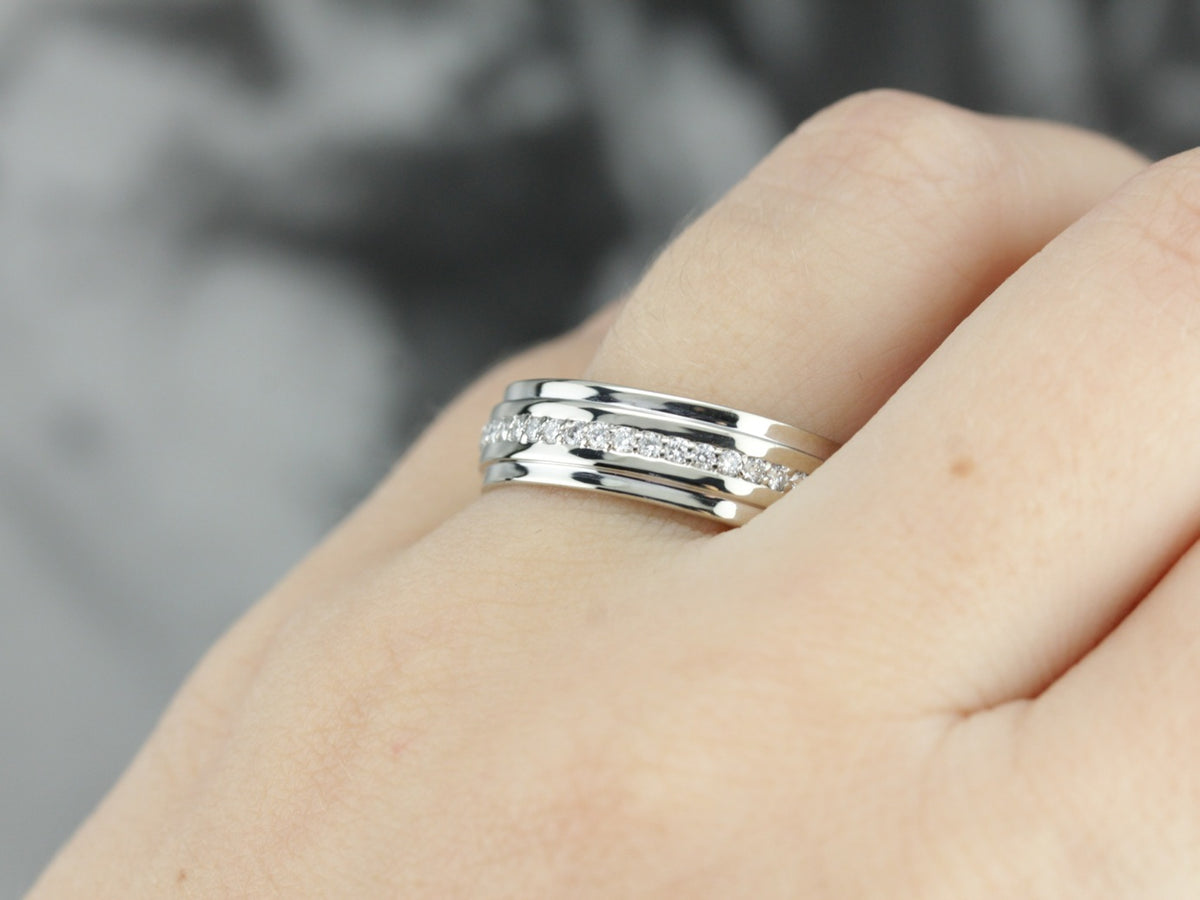 Men's Diamond Eternity Band in White Gold